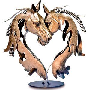 Handmade Horse Statue Décor for Office & Home Hand-Painted Metal Sculpture Gold
